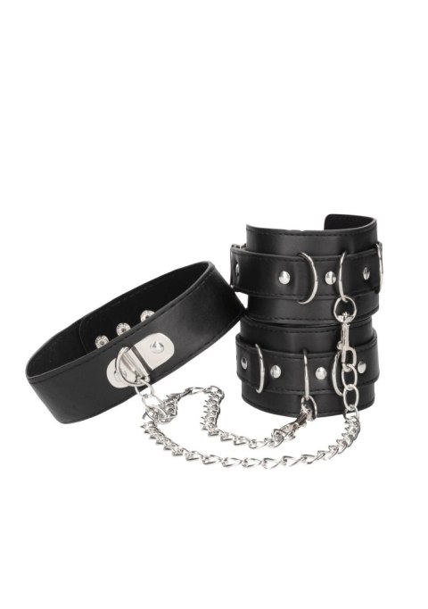 Bonded Leather Collar With Hand Cuffs Ouch! Bonded Leather Collar With Hand Cuffs Ouch!