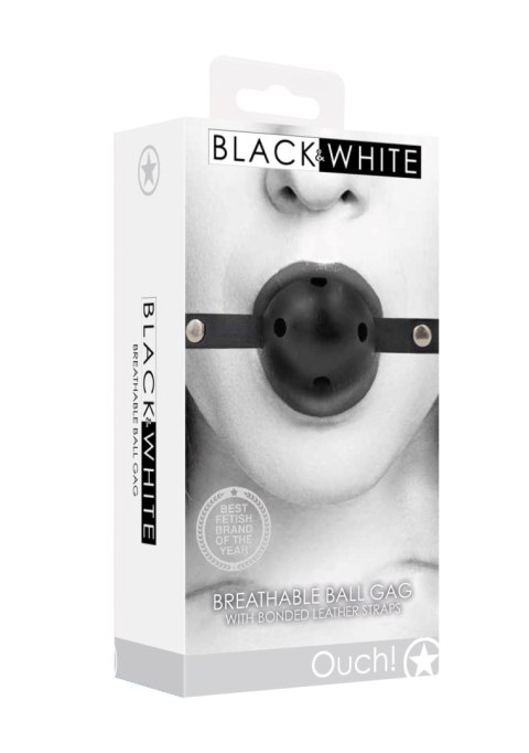 Breathable Ball Gag - With Bonded Leather Straps Ouch! Breathable Ball Gag - With Bonded Leather Straps Ouch!