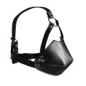 Head Harness with Mouth Cover and Solid Ball Gag - Black Ouch! Head Harness with Mouth Cover and Solid Ball Gag - Black Ouch!