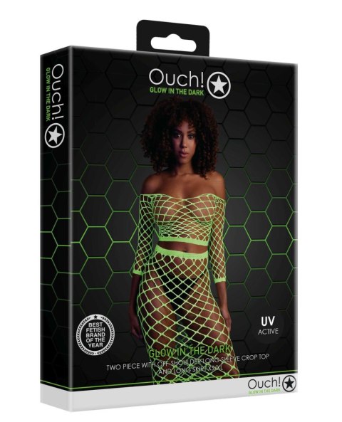 Long Sleeve Crop Top and Long Skirt - Green - XS/XL Ouch! Long Sleeve Crop Top and Long Skirt - Green - XS/XL Ouch!