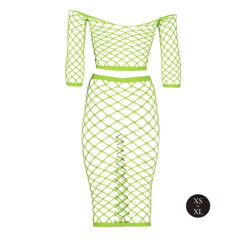 Long Sleeve Crop Top and Long Skirt - Green - XS/XL Ouch! Long Sleeve Crop Top and Long Skirt - Green - XS/XL Ouch!
