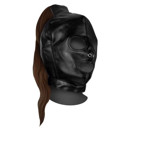 Mask with Brown Ponytail - Black Ouch! Mask with Brown Ponytail - Black Ouch!