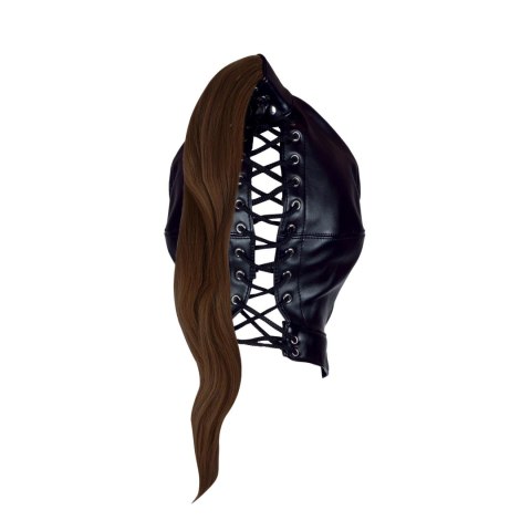 Mask with Brown Ponytail - Black Ouch! Mask with Brown Ponytail - Black Ouch!