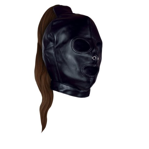 Mask with Brown Ponytail - Black Ouch! Mask with Brown Ponytail - Black Ouch!