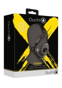 Open Mouth Gag Head Harness with Plug Stopper - Black Ouch! Open Mouth Gag Head Harness with Plug Stopper - Black Ouch!