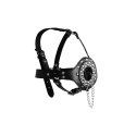 Open Mouth Gag Head Harness with Plug Stopper - Black Ouch! Open Mouth Gag Head Harness with Plug Stopper - Black Ouch!
