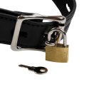Open Mouth Gag Head Harness with Plug Stopper - Black Ouch! Open Mouth Gag Head Harness with Plug Stopper - Black Ouch!