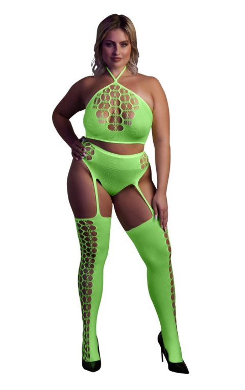Two Piece with Crop Top and Stockings XL/XXXXL Ouch! Two Piece with Crop Top and Stockings XL/XXXXL Ouch!