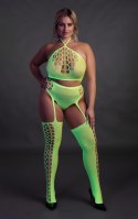 Two Piece with Crop Top and Stockings XL/XXXXL Ouch! Two Piece with Crop Top and Stockings XL/XXXXL Ouch!