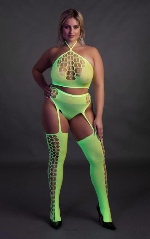 Two Piece with Crop Top and Stockings XL/XXXXL Ouch! Two Piece with Crop Top and Stockings XL/XXXXL Ouch!