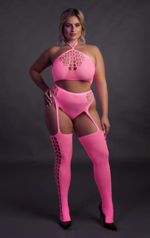 Two Piece with Crop Top and Stockings XL/XXXXL Ouch! Two Piece with Crop Top and Stockings XL/XXXXL Ouch!