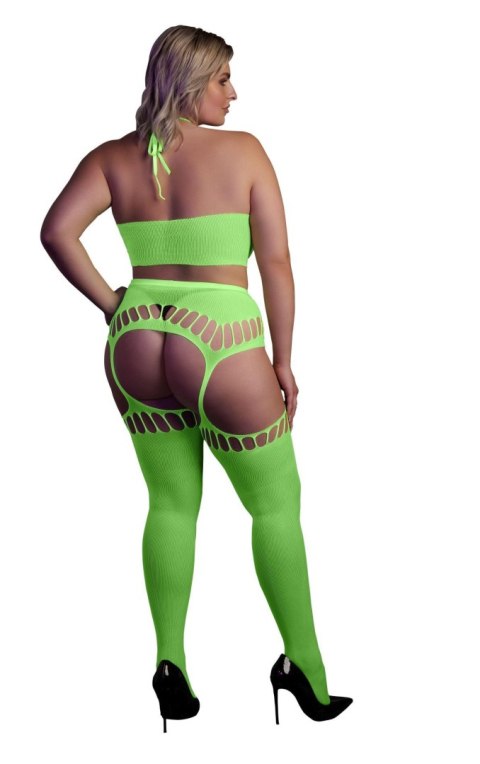 Two Piece with Crop Top and Stockings XL/XXXXL Ouch! Two Piece with Crop Top and Stockings XL/XXXXL Ouch!