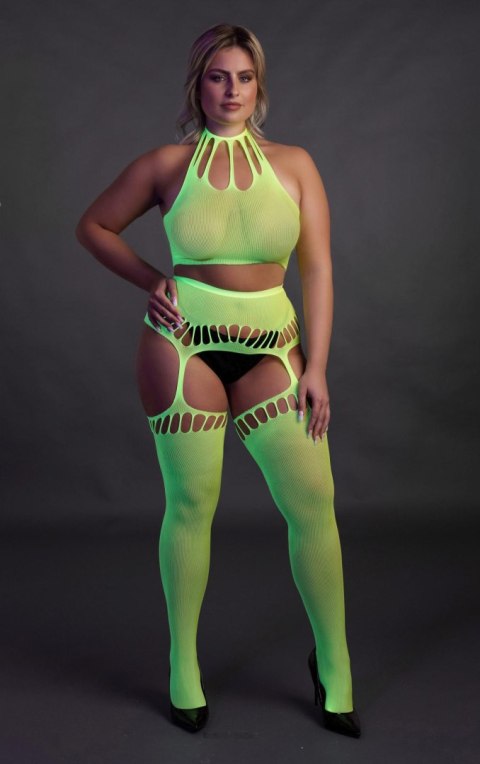 Two Piece with Crop Top and Stockings XL/XXXXL Ouch! Two Piece with Crop Top and Stockings XL/XXXXL Ouch!