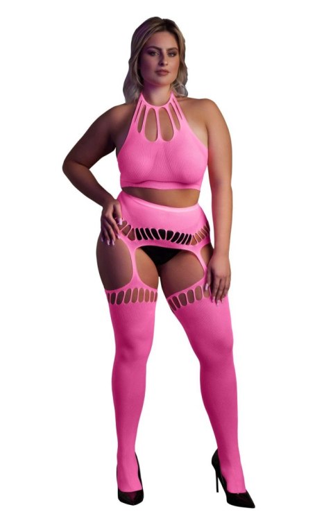 Two Piece with Crop Top and Stockings XL/XXXXL Ouch! Two Piece with Crop Top and Stockings XL/XXXXL Ouch!