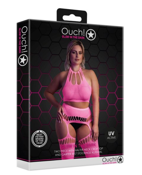 Two Piece with Crop Top and Stockings XL/XXXXL Ouch! Two Piece with Crop Top and Stockings XL/XXXXL Ouch!