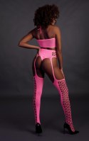 Two Piece with Crop Top and Stockings - Pink - XS/XL Ouch! Two Piece with Crop Top and Stockings - Pink - XS/XL Ouch!