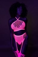 Two Piece with Crop Top and Stockings - Pink - XS/XL Ouch! Two Piece with Crop Top and Stockings - Pink - XS/XL Ouch!