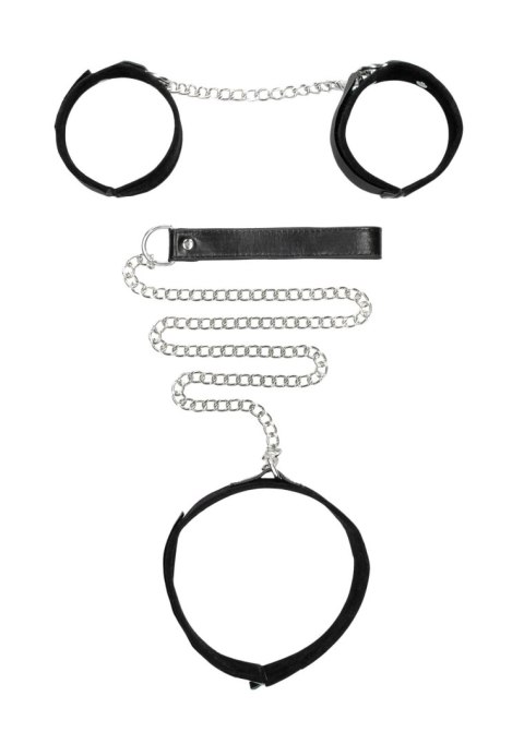 Velcro Collar With Leash And Hand Cuffs Ouch! Velcro Collar With Leash And Hand Cuffs Ouch!