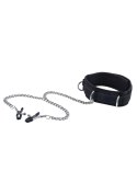 Velcro Collar With Nipple Clamps - With Adjustable Straps Ouch! Velcro Collar With Nipple Clamps - With Adjustable Straps Ouch!