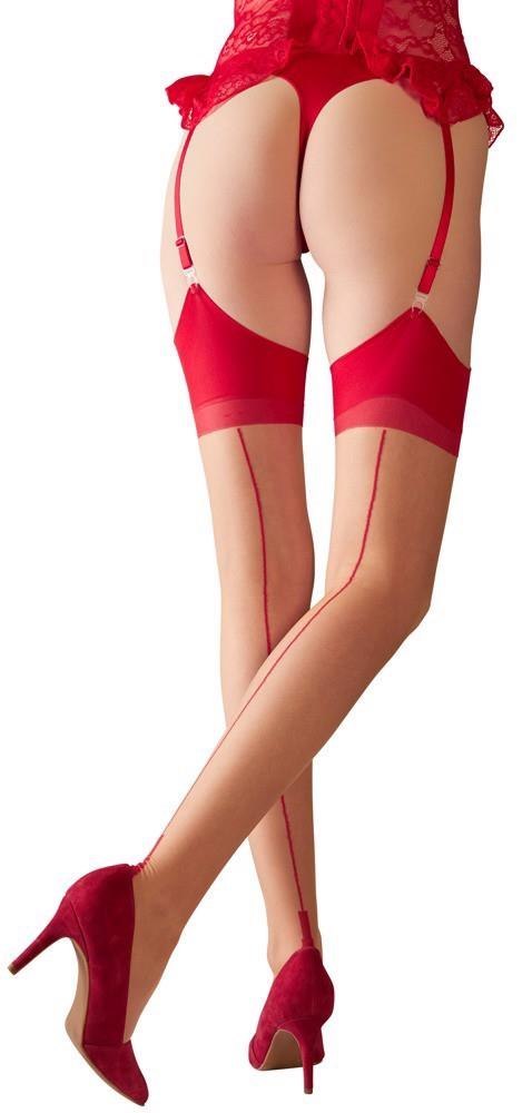 Stockings skin/red 4 Cottelli LEGWEAR Stockings skin/red 4 Cottelli LEGWEAR